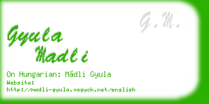 gyula madli business card