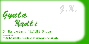 gyula madli business card